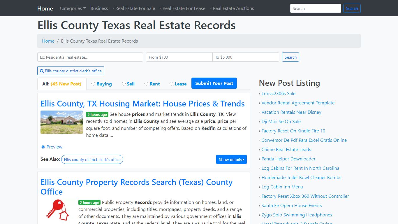 Ellis County Texas Real Estate Records